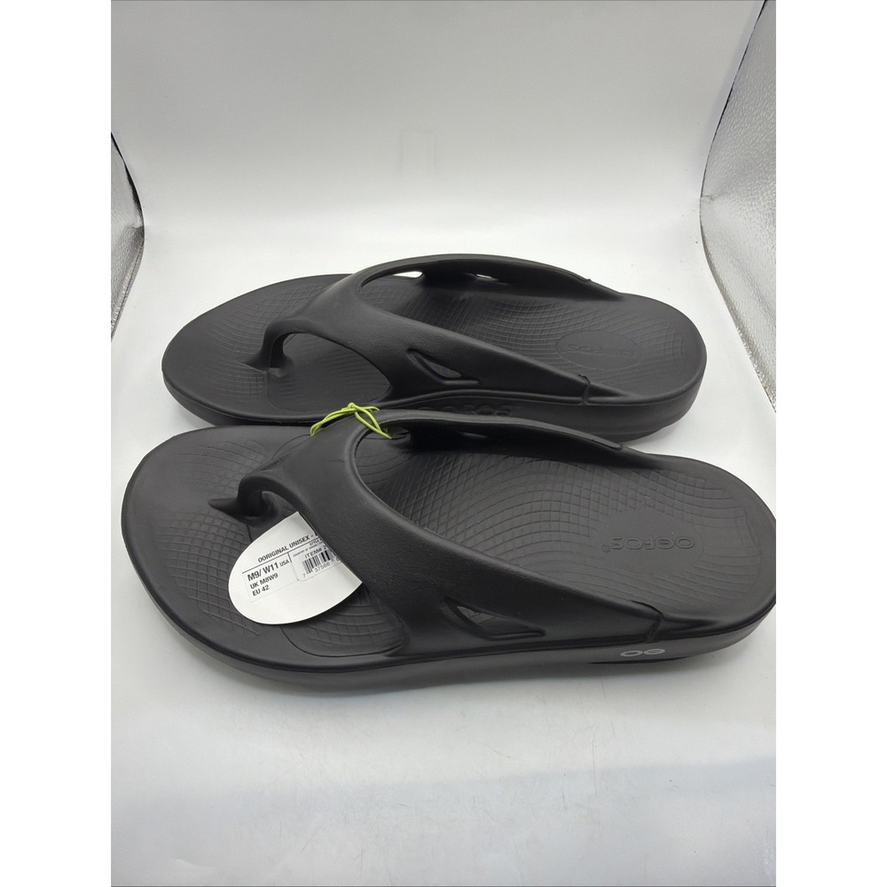 OOFOS Men's OOriginal Sandal Recovery Thong Black Size EU42, US M9 W11 UK M8 W9